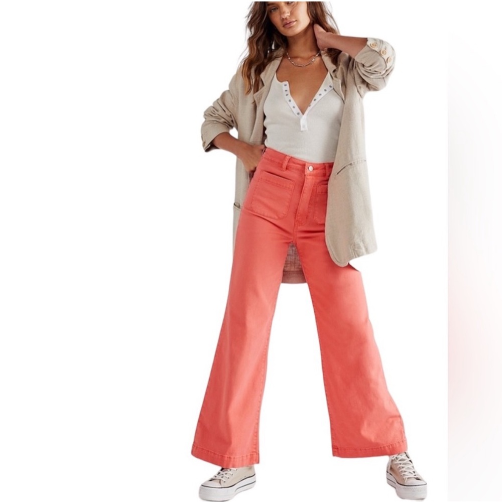 ROLLAS Pink Wide Leg Sailor Jeans